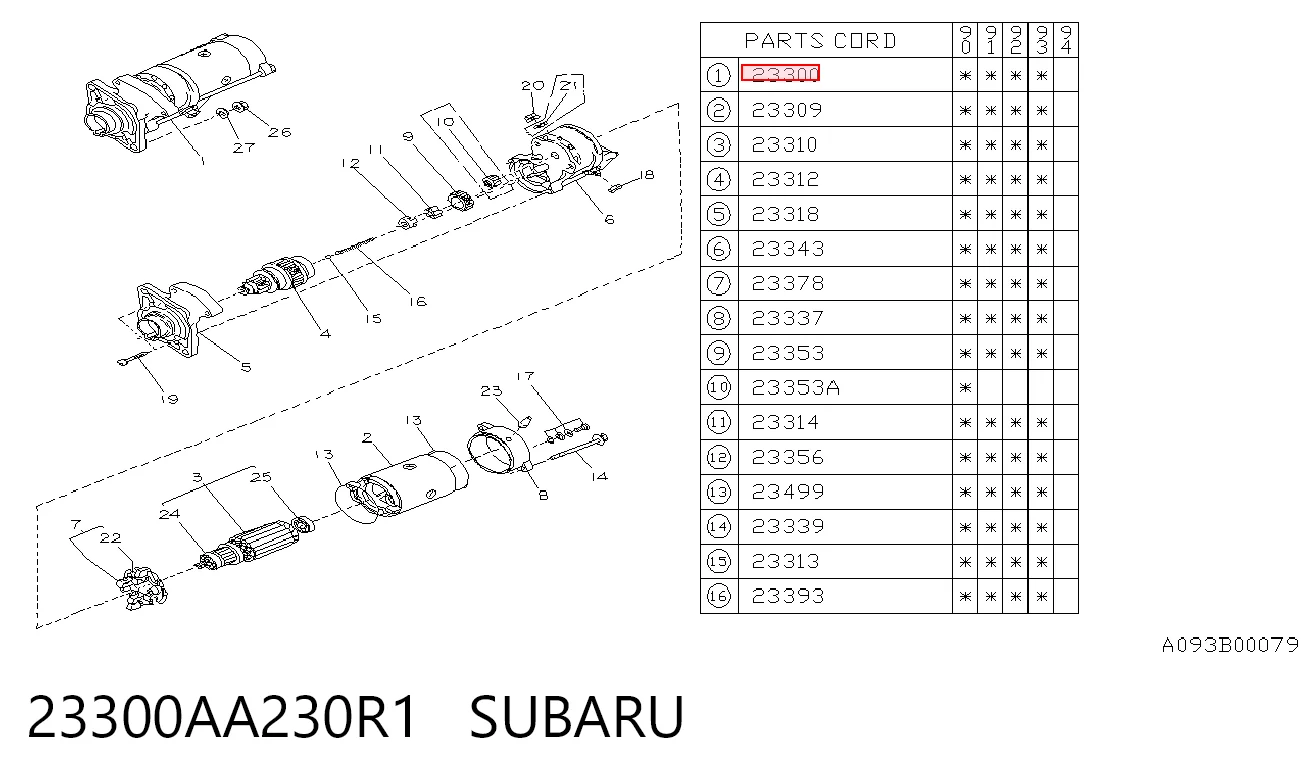 23300AA230R1 Subaru Стартер двигуна