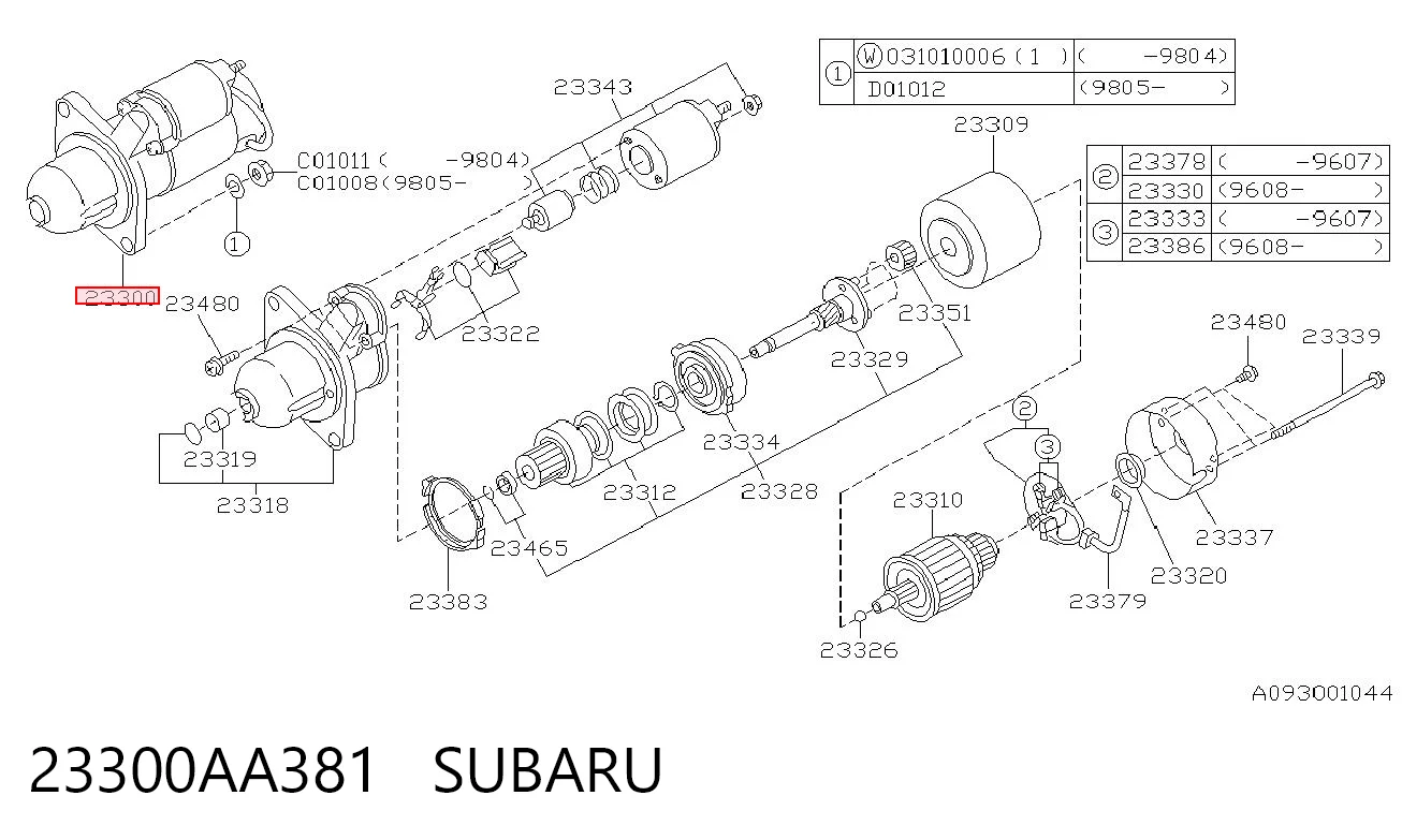 23300AA381 Subaru Стартер двигуна