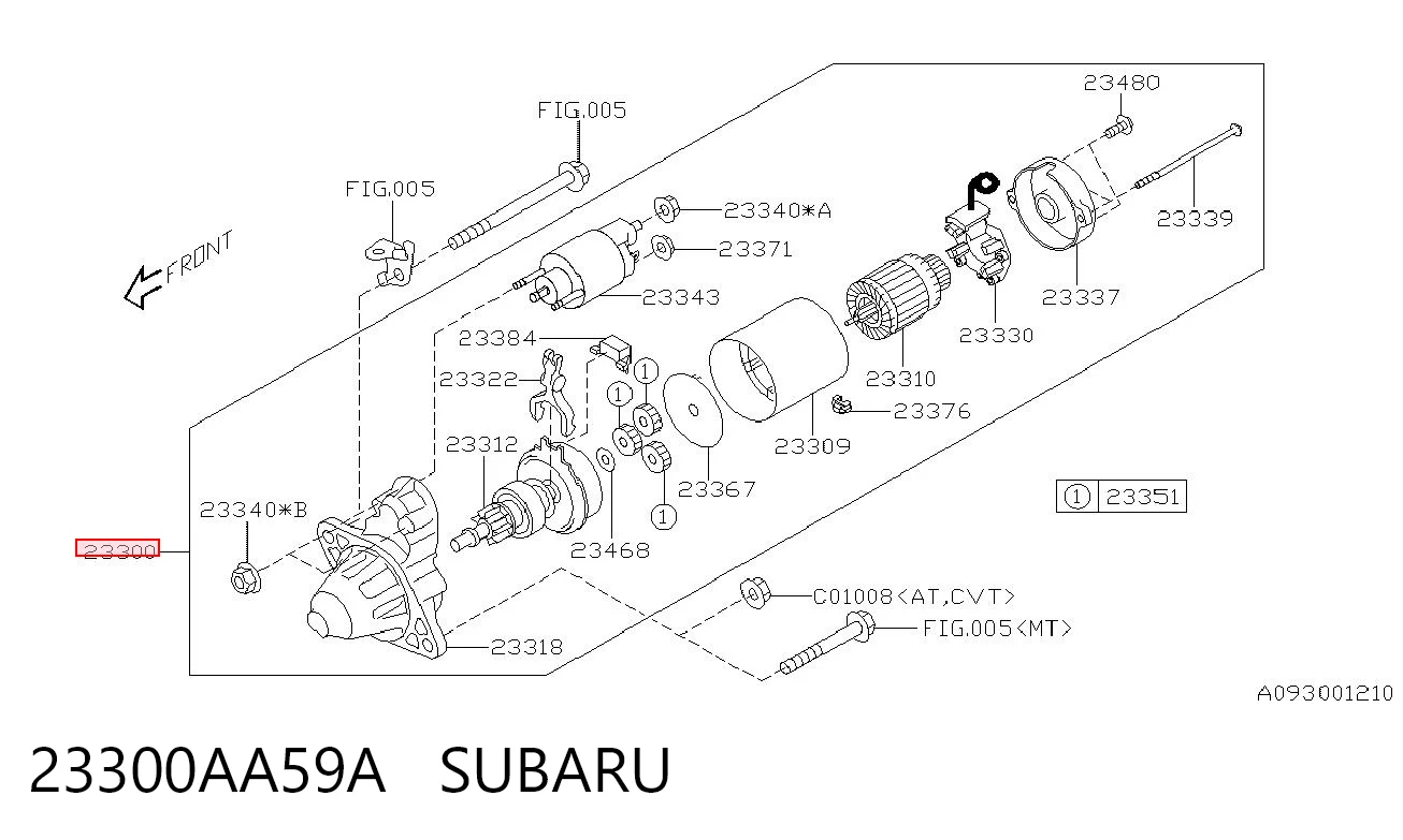 23300AA59A Subaru Стартер двигуна