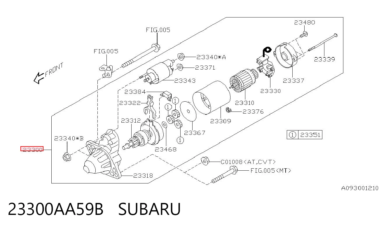 23300AA59B Subaru Стартер двигуна