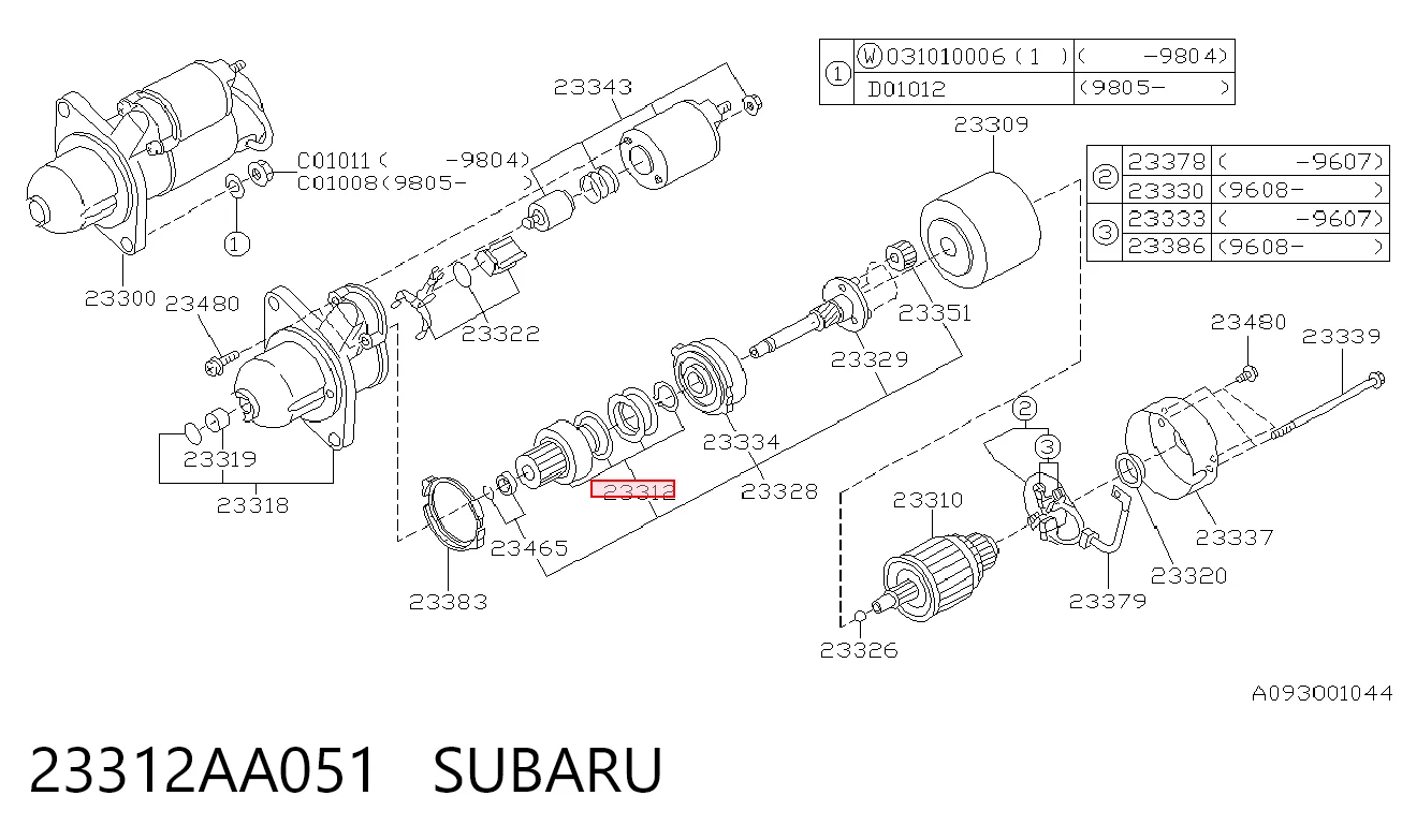 Купити Бендикс стартера Subaru Forester II S11, SG