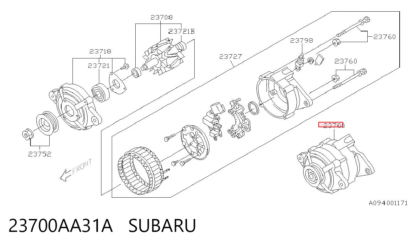 23700AA31A Subaru Авто генератор