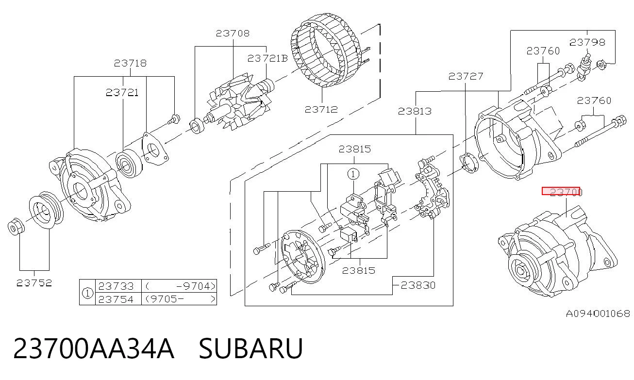 23700AA34A Subaru Авто генератор