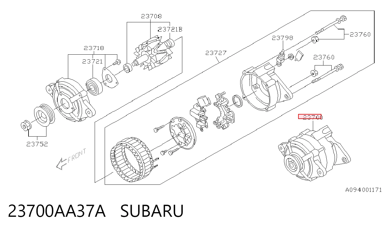 23700AA37A Subaru Авто генератор