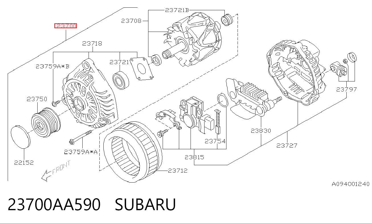 Генератор автомобільний Subaru Legacy IV