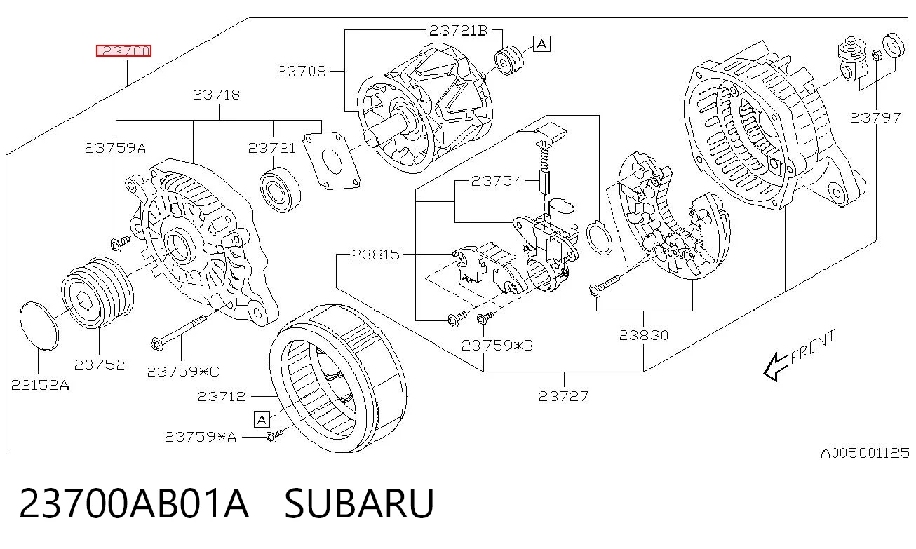 23700AB01A Subaru Авто генератор