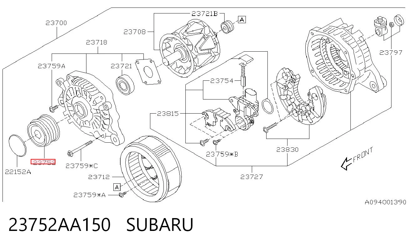 23752AA150 Subaru Обгонна муфта генератора