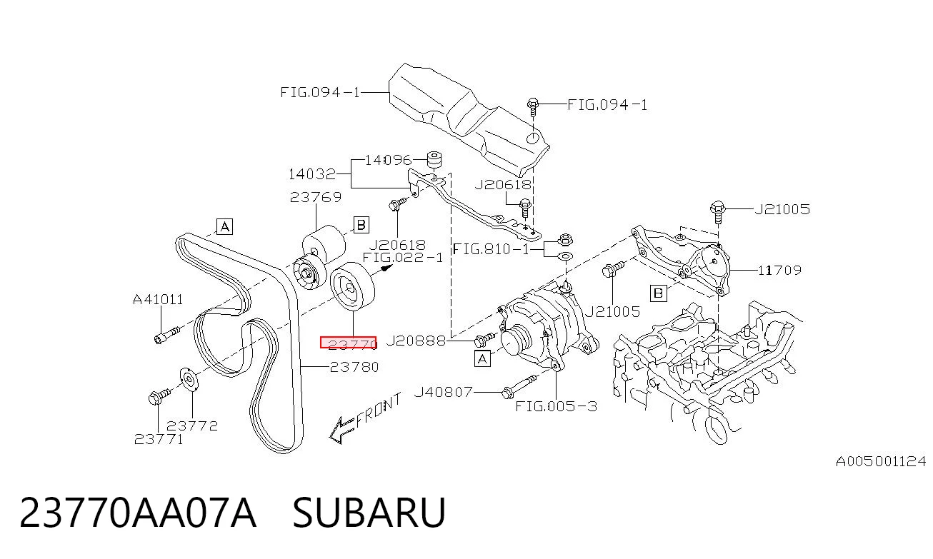 23770AA07A Subaru Ролик приводного ременя, паразитний