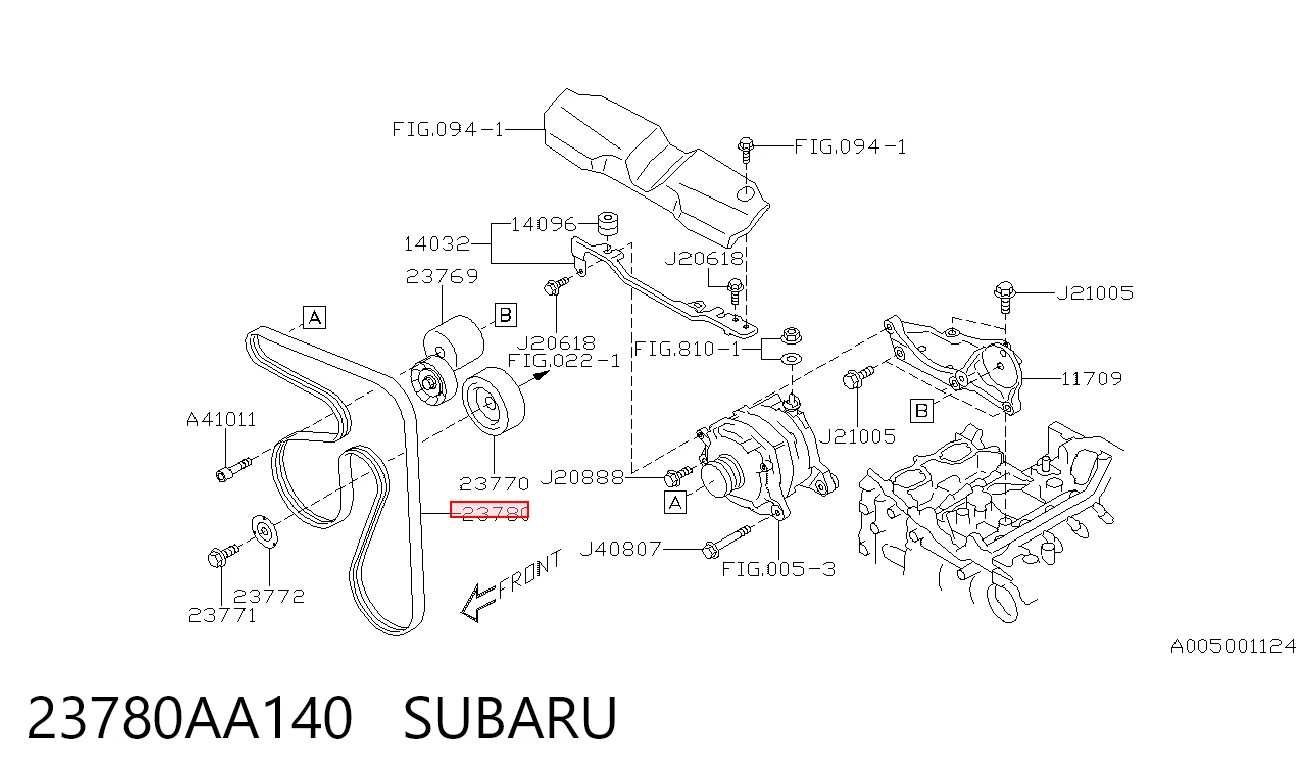 23780AA140 Subaru Поліклиновий ремінь