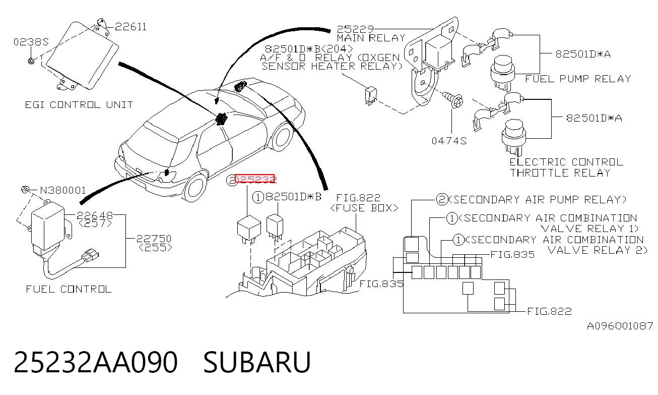 25232AA090 Subaru Реле компресора пневмопідвіски
