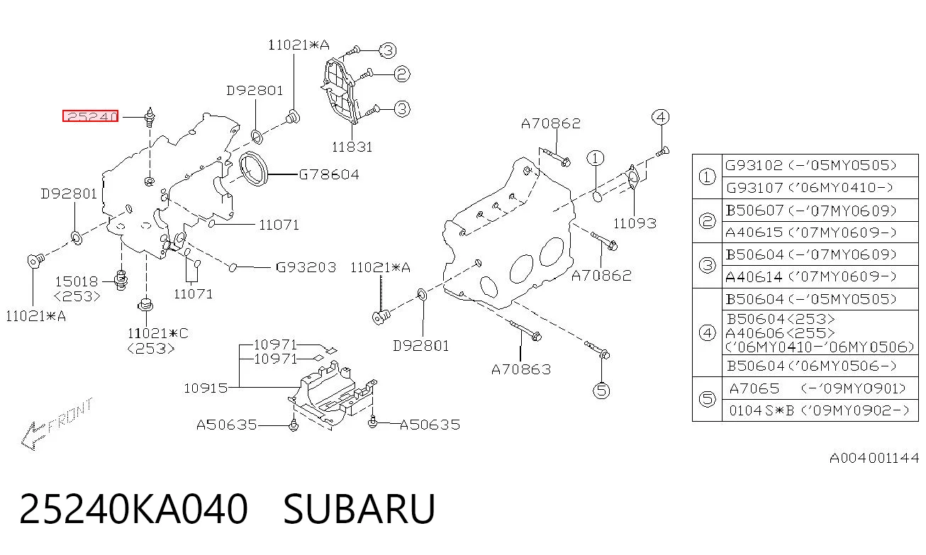 25240KA040 Subaru Датчик показника тиску масла