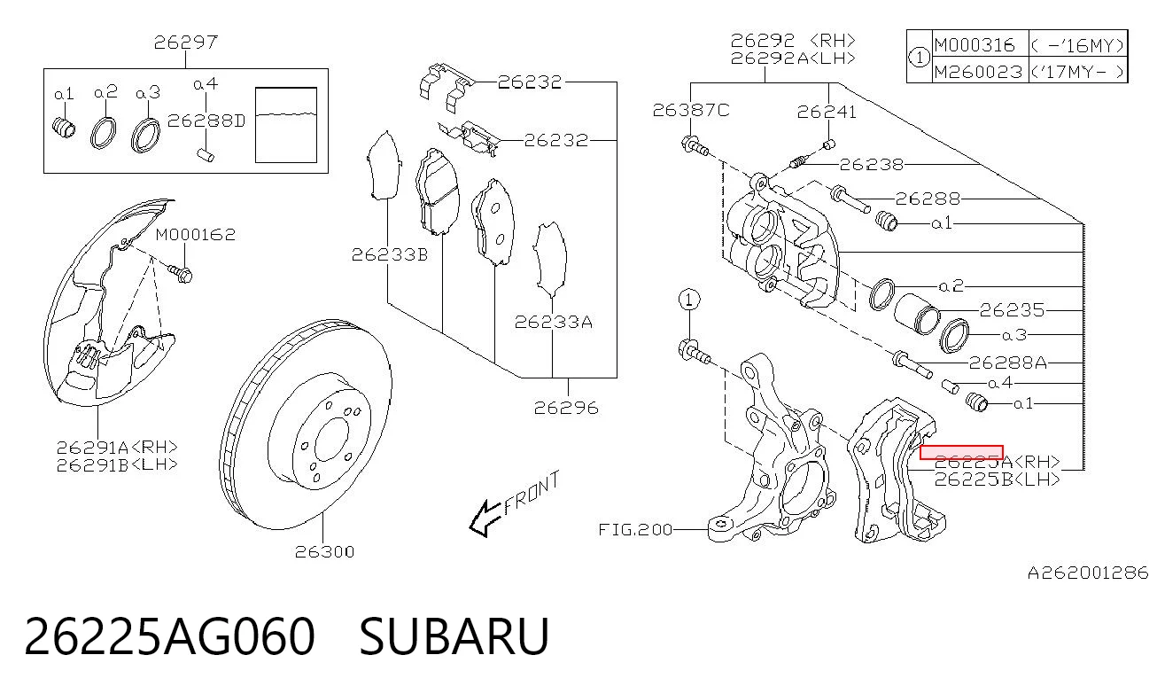 Ремкомплект гальмівної системи на Subaru Impreza III GH