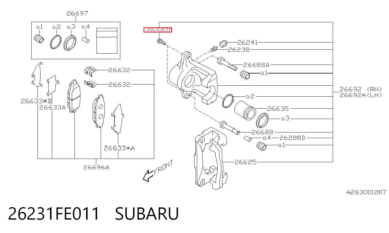 26231FE011 Subaru Болт супорта