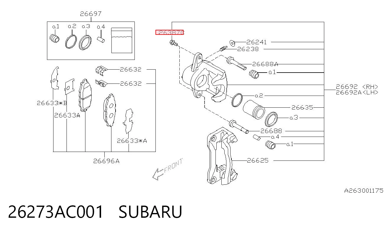 26273AC001 Subaru Болт супорта