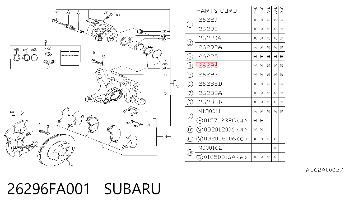 26296FA001 Subaru