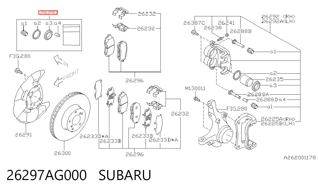  Ремкомплект переднього супорту Subaru Forester 4