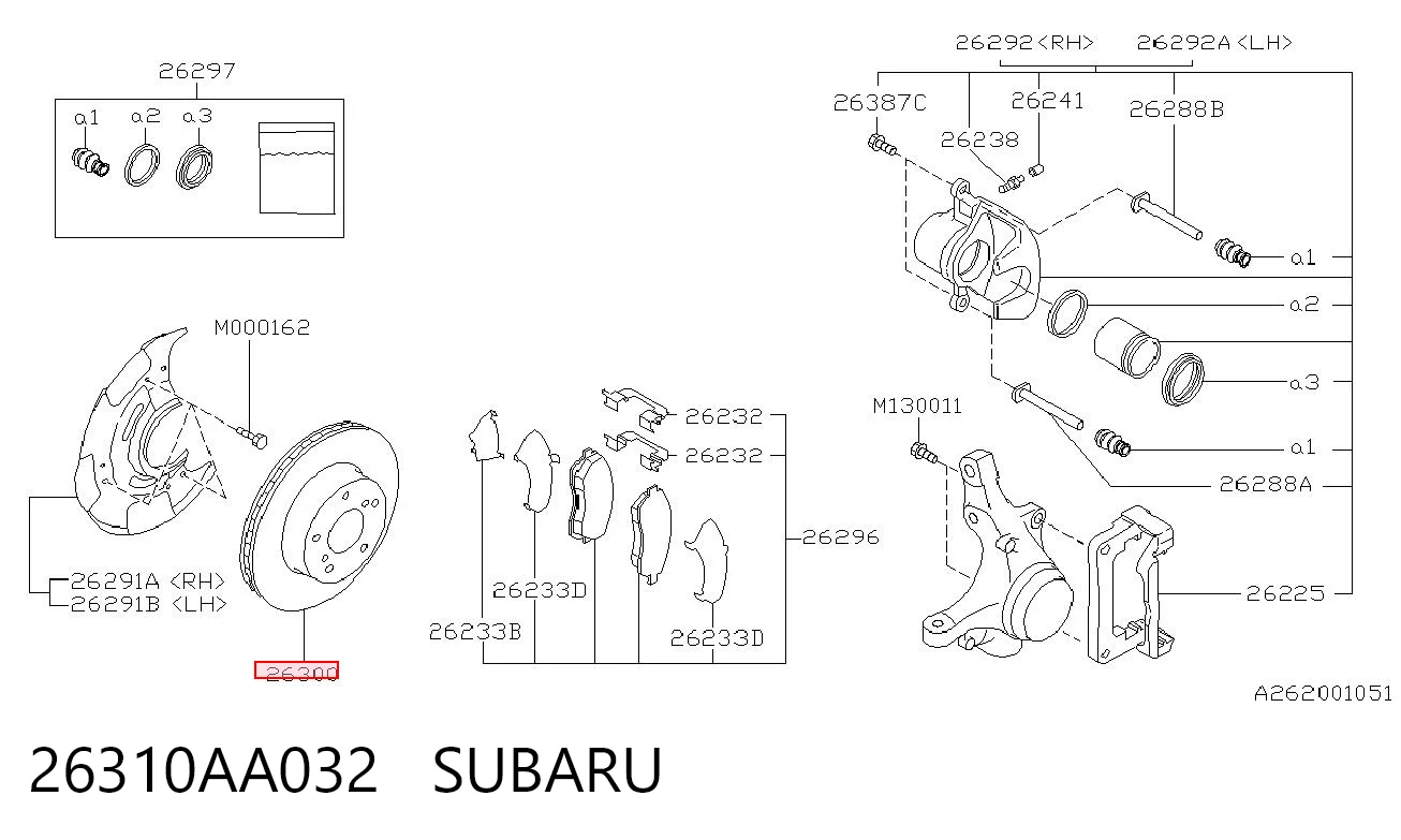 26310AA032 Subaru Гальмо дискове переднє