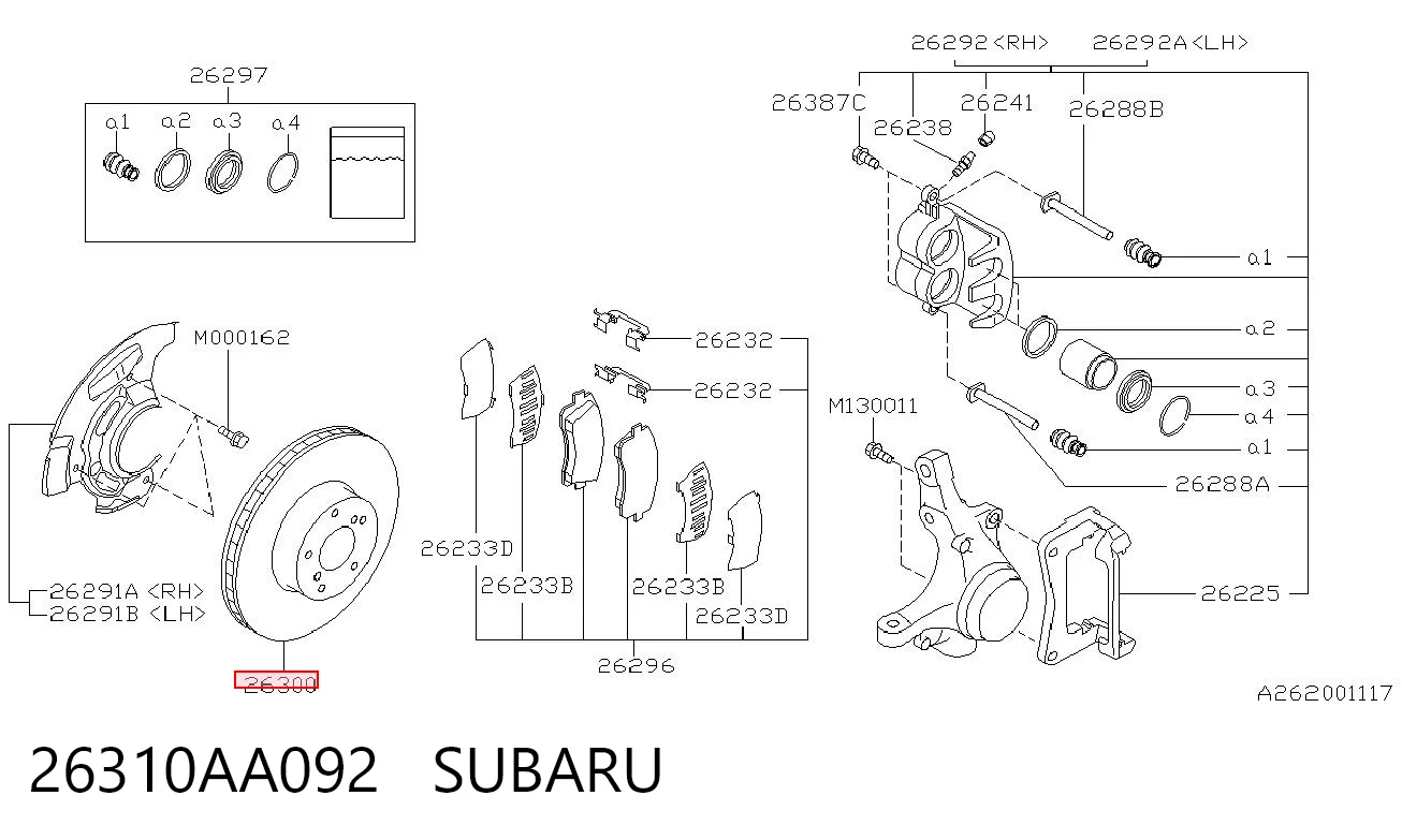 26310AA092 Subaru Гальмо дискове переднє