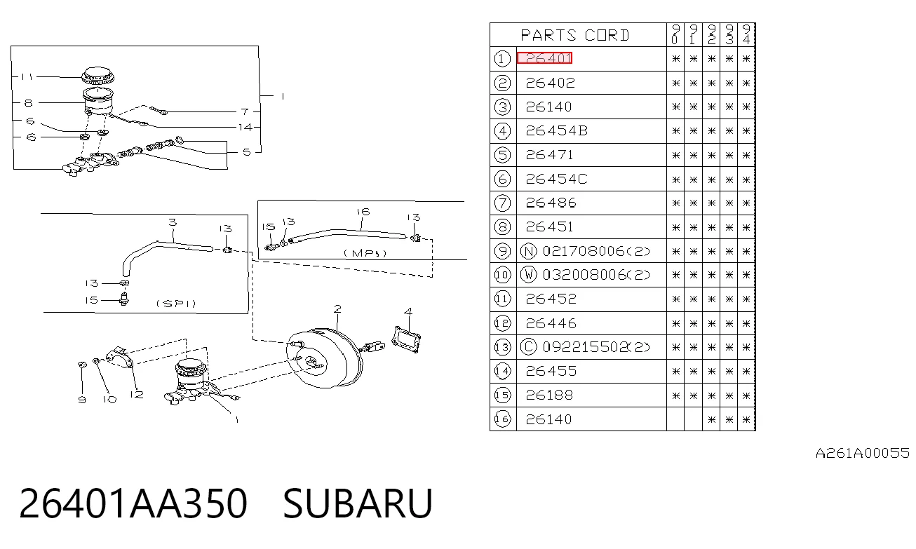 Циліндр гальмівний, головний на Subaru Legacy I BC
