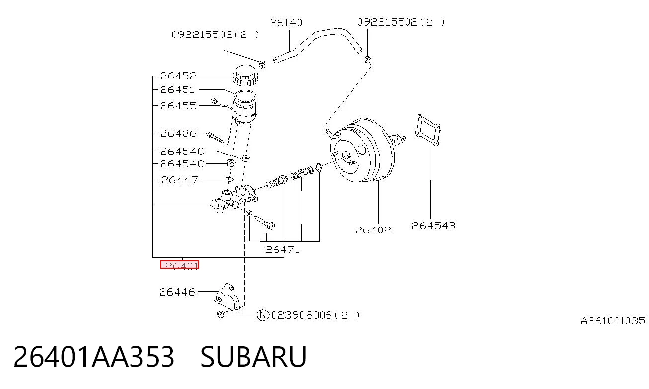 Циліндр гальмівний, головний на Subaru Legacy I BC