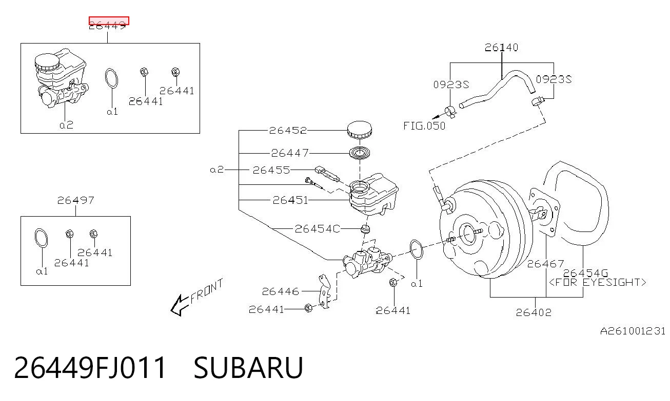26449FJ011 Subaru Циліндр гальмівний, головний