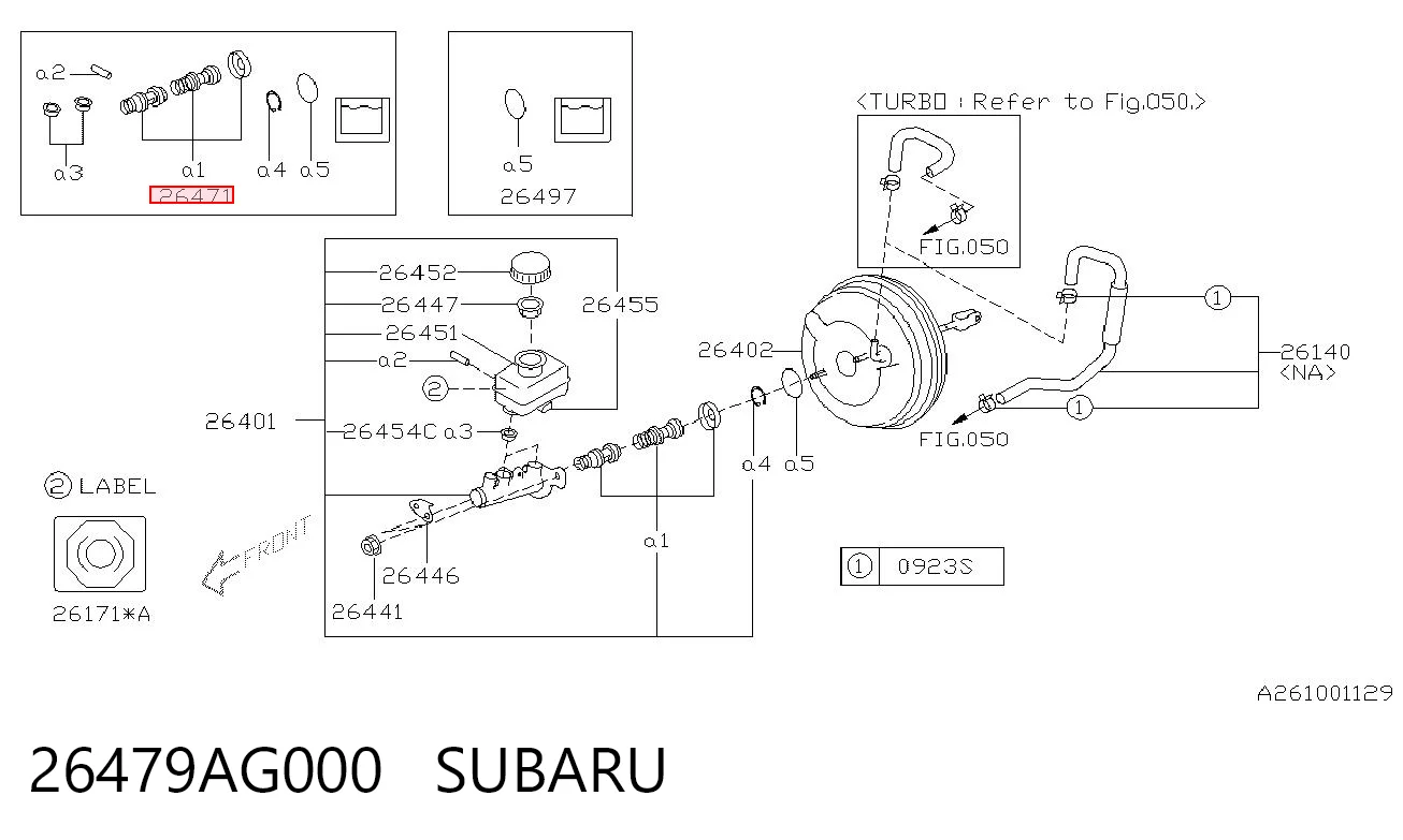 Ремкомплект головного гальмівного циліндру Subaru Impreza 3 GH