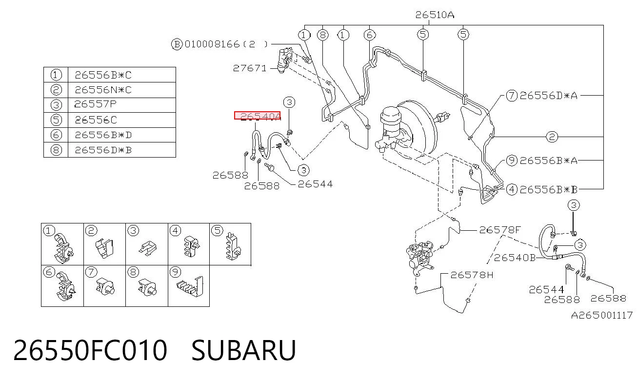 26550FC010 Subaru Гальмівний шланг