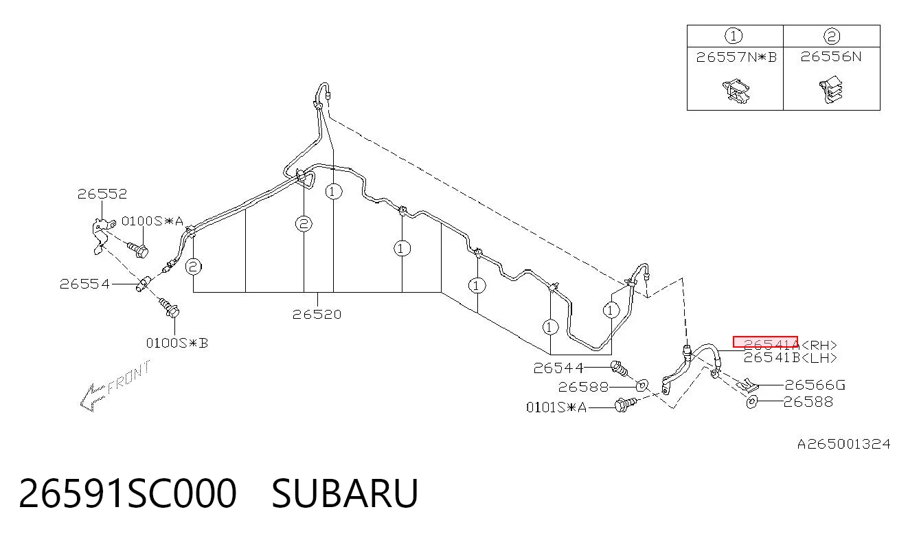 26591SC000 Subaru Шланг гальмівний задній, правий