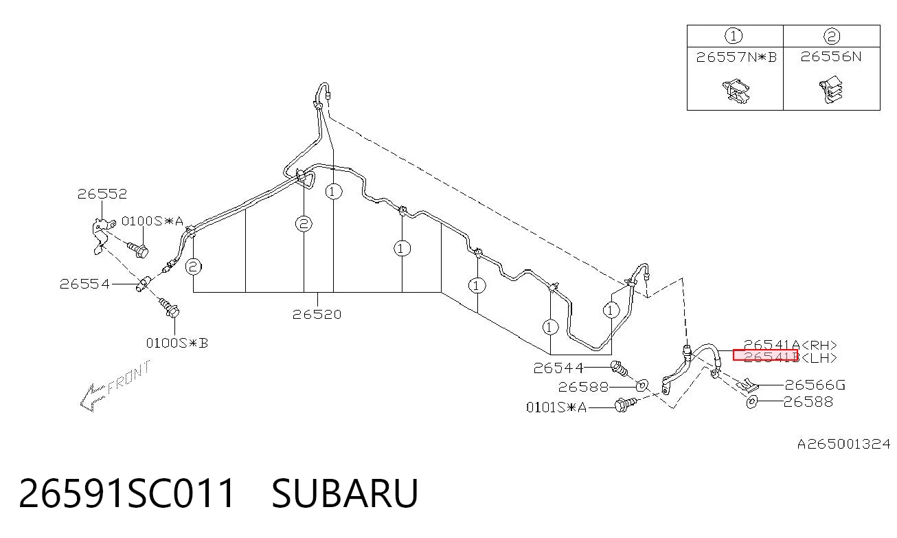 26591SC011 Subaru Шланг гальмівний задній, лівий