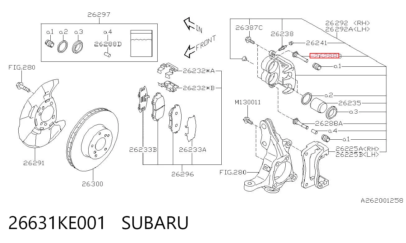Купити Ремкомплект переднього супорту Subaru Legacy IV B13
