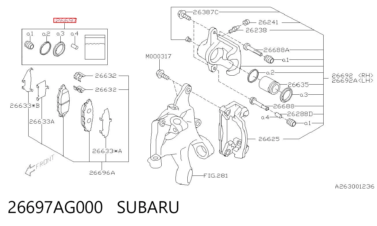  Ремкомплект супорту Subaru Outback 4