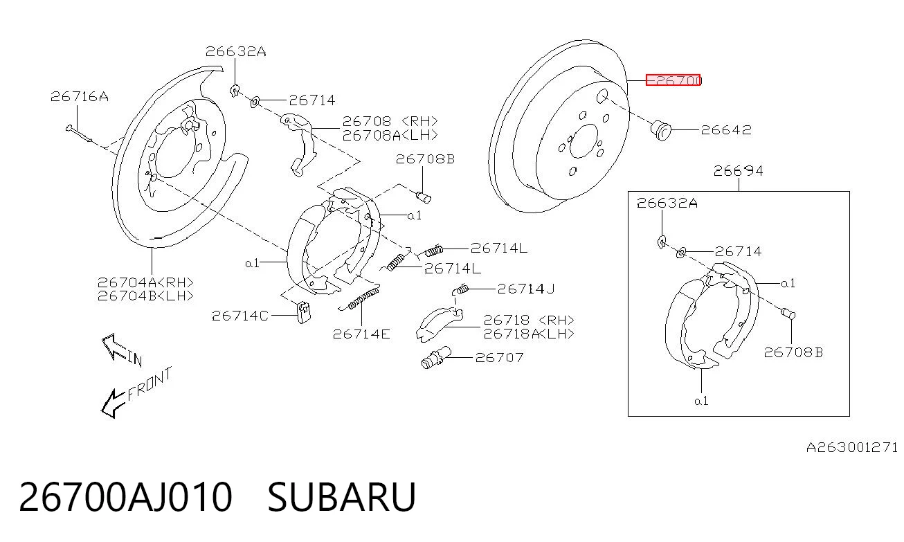 26700AJ010 Subaru Дискові гальма