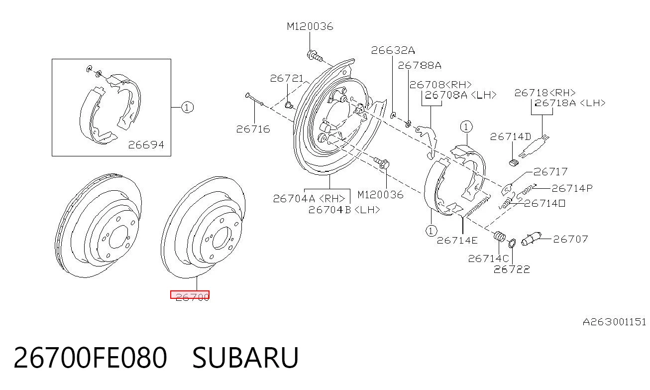 26700FE080 Subaru Дискові гальма