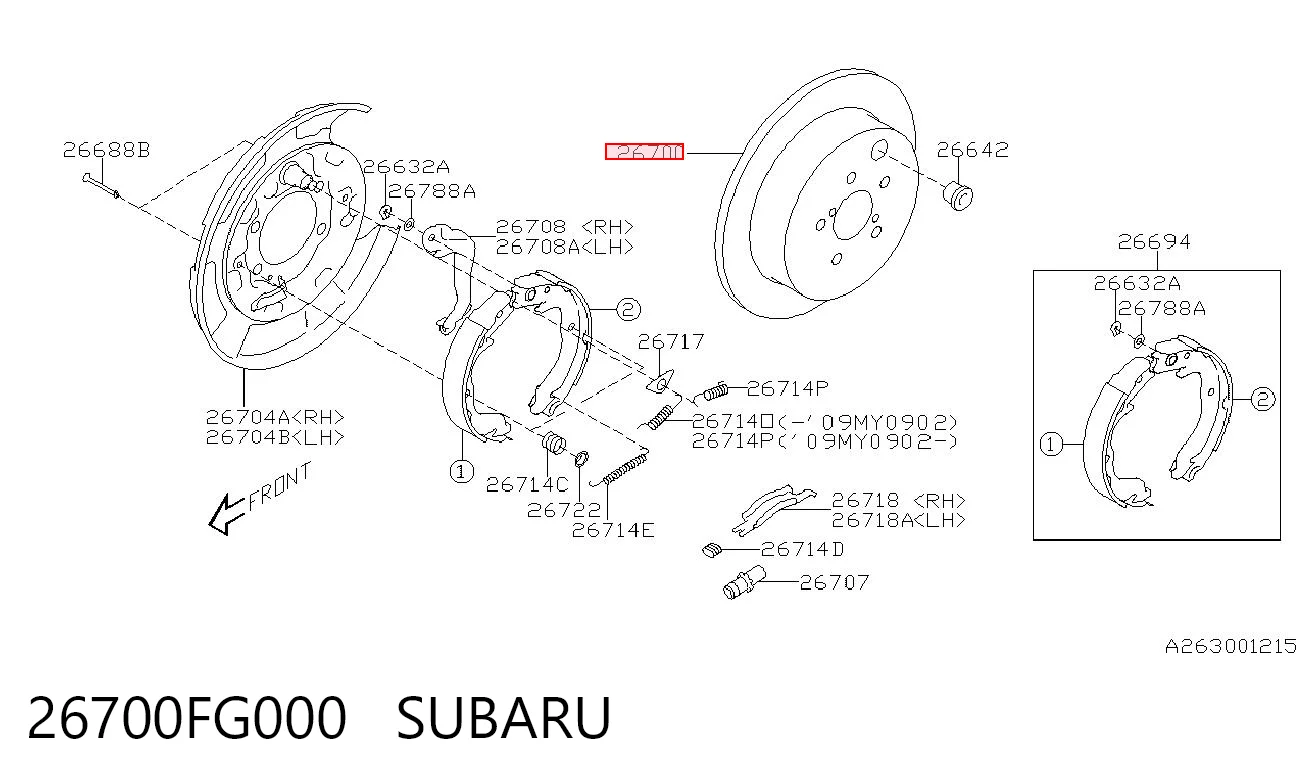 26700FG000 Subaru Дискові гальма