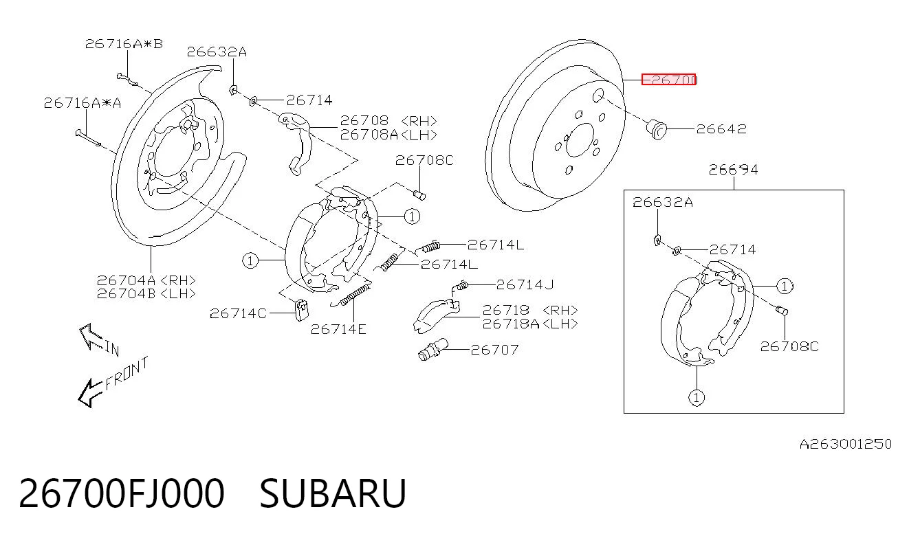 26700FJ000 Subaru Дискові гальма