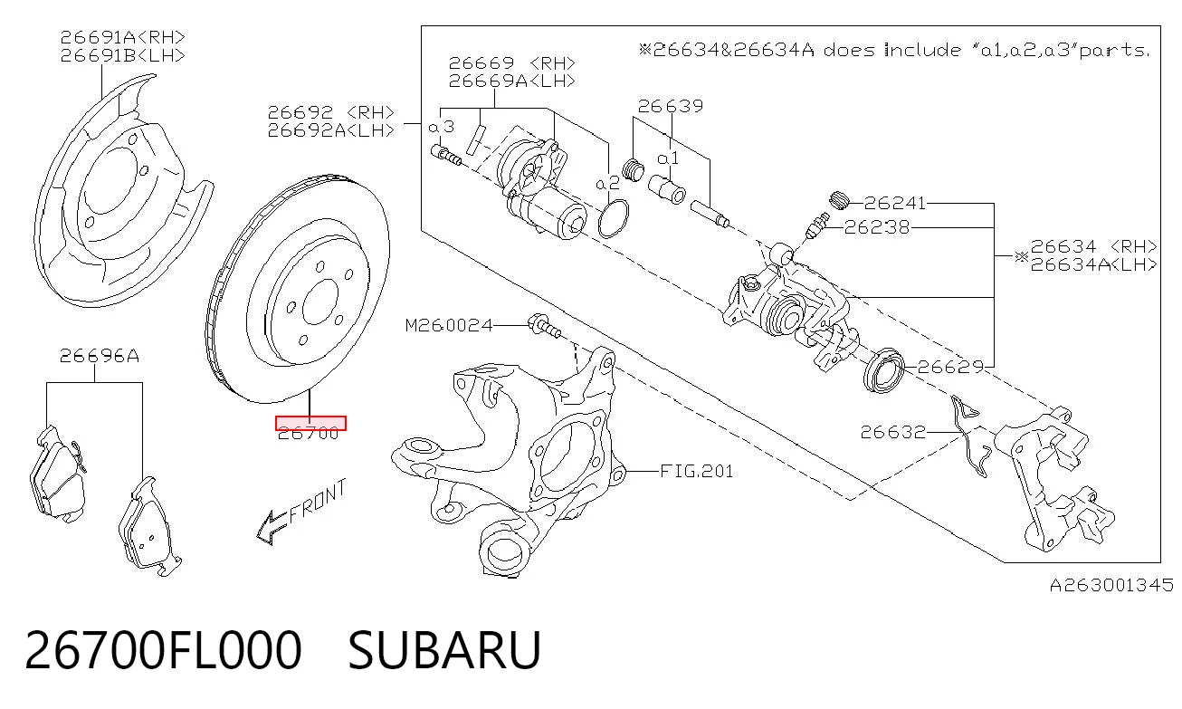 26700FL000 Subaru Дискові гальма