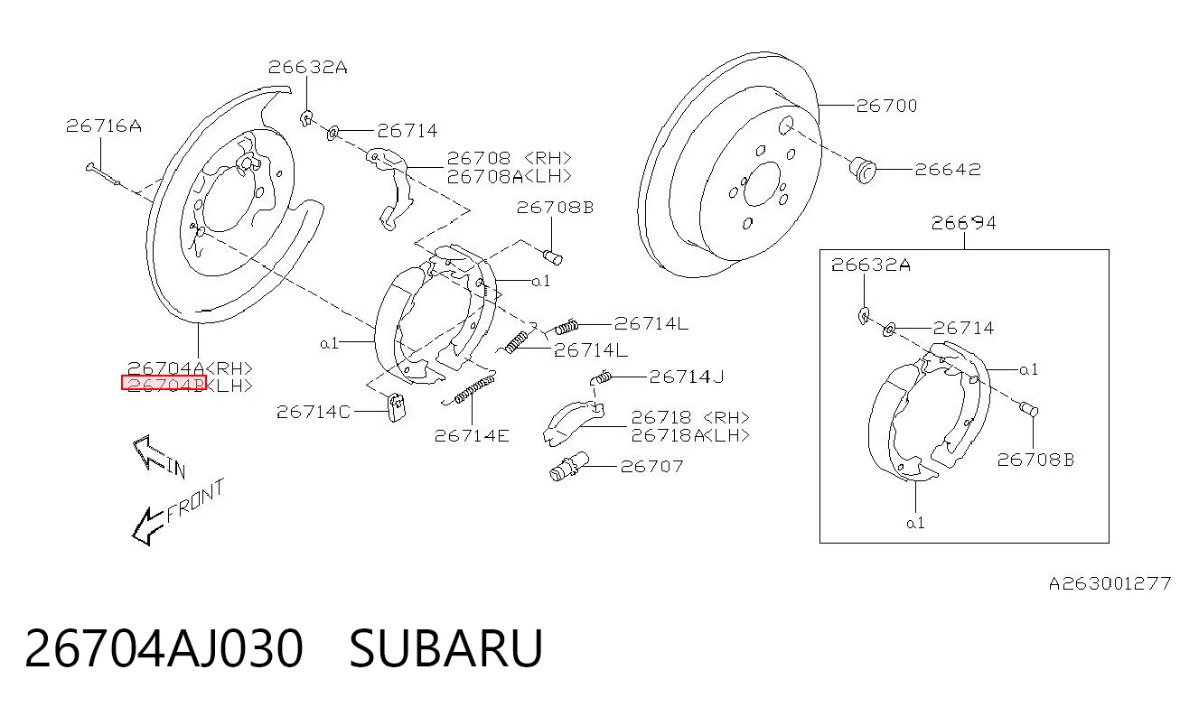 26704AJ030 Subaru 