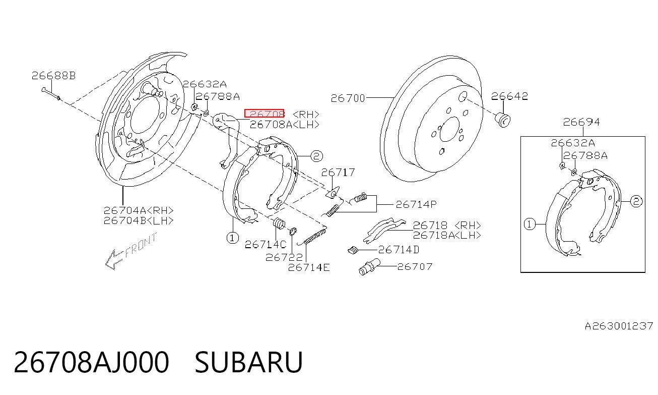 26708AJ000 Subaru 