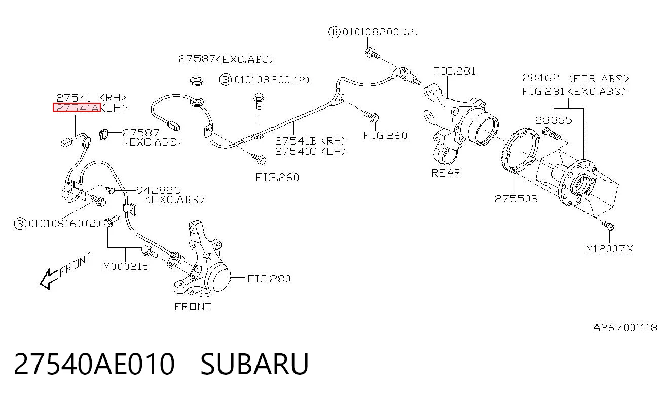 27540AE010 Subaru Сенсор АБС
