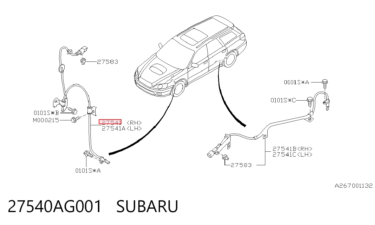 27540AG001 Subaru Датчик АБС (ABC) передній, правий