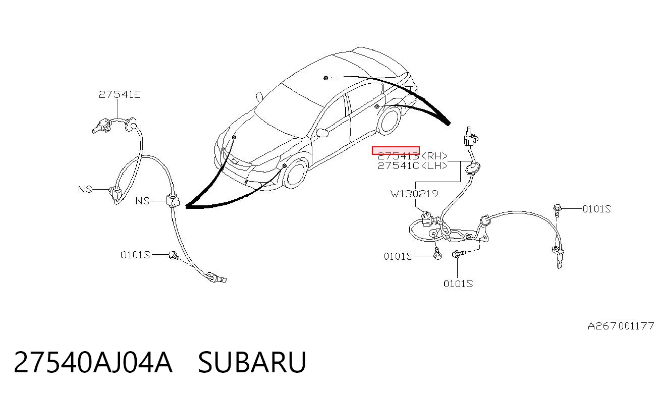 27540AJ04A Subaru Датчик АБС (ABS) задній правий