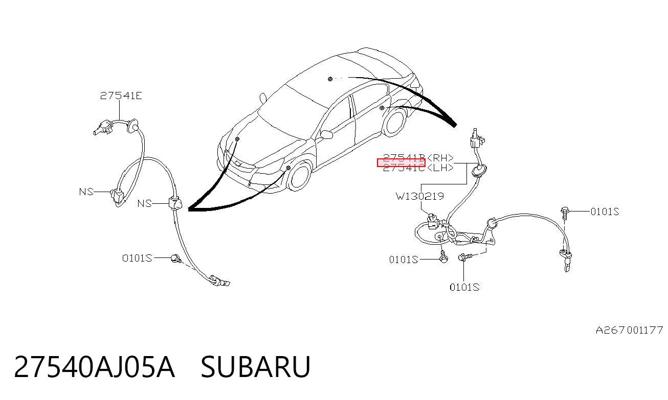 27540AJ05A Subaru Датчик ABS задній лівий