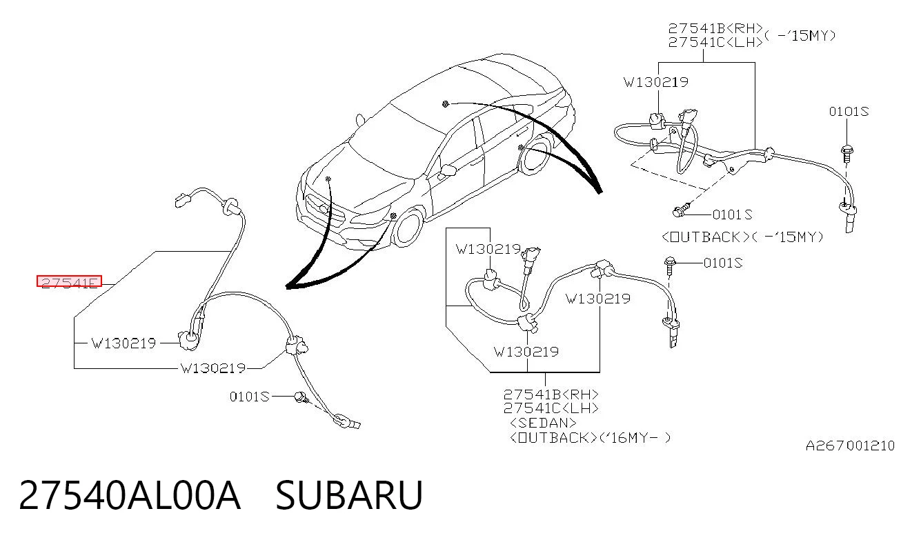 27540AL00A Subaru Датчик АБС