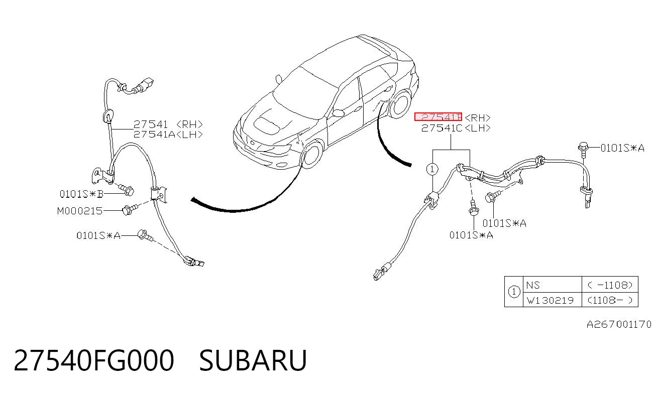27540FG000 Subaru Датчик АБС (ABS) задній правий