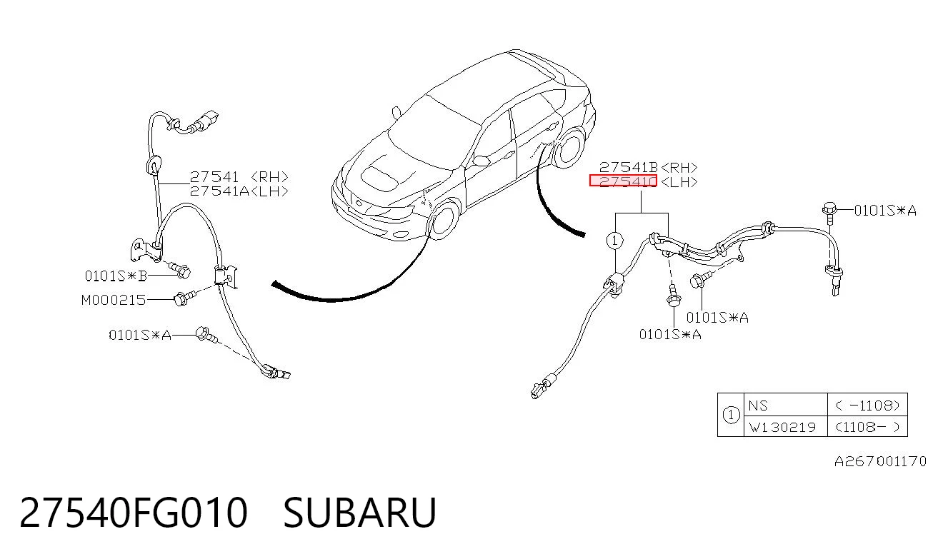 27540FG010 Subaru Датчик ABS задній лівий