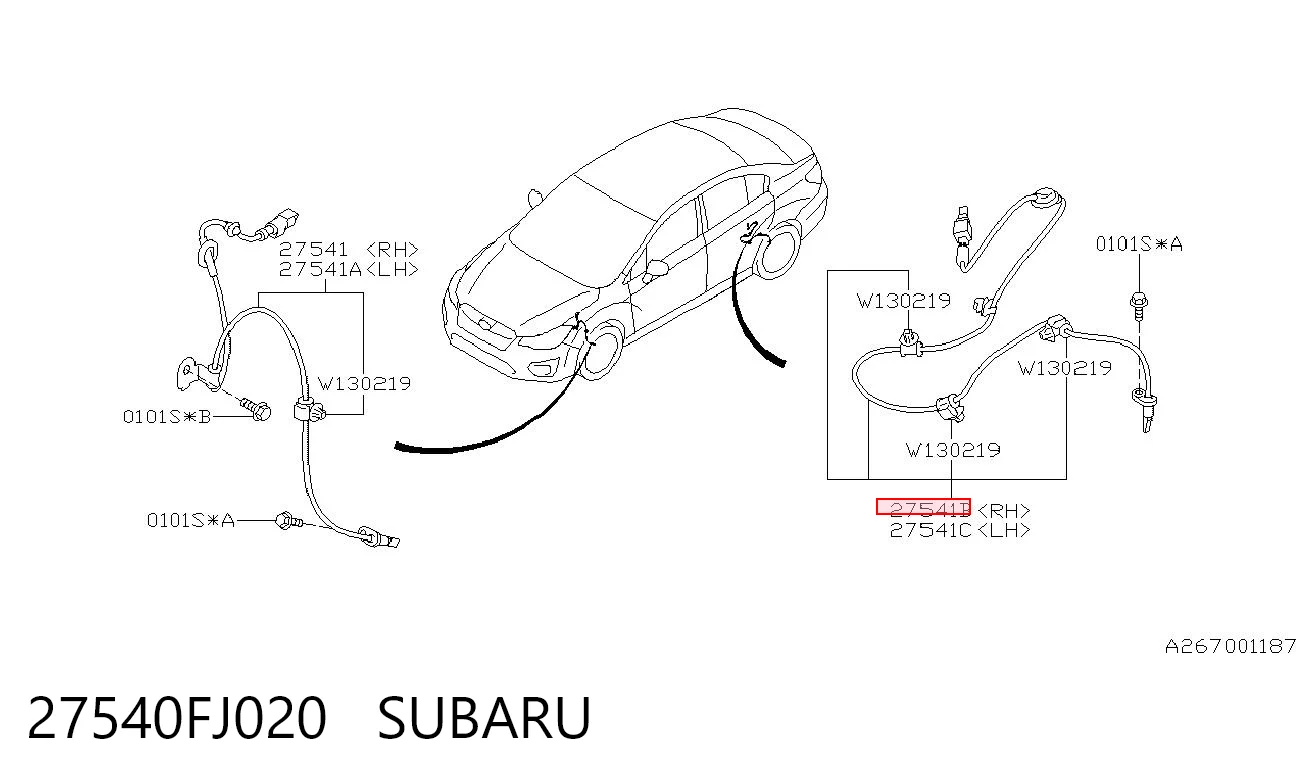 27540FJ020 Subaru Датчик ABS задній правий