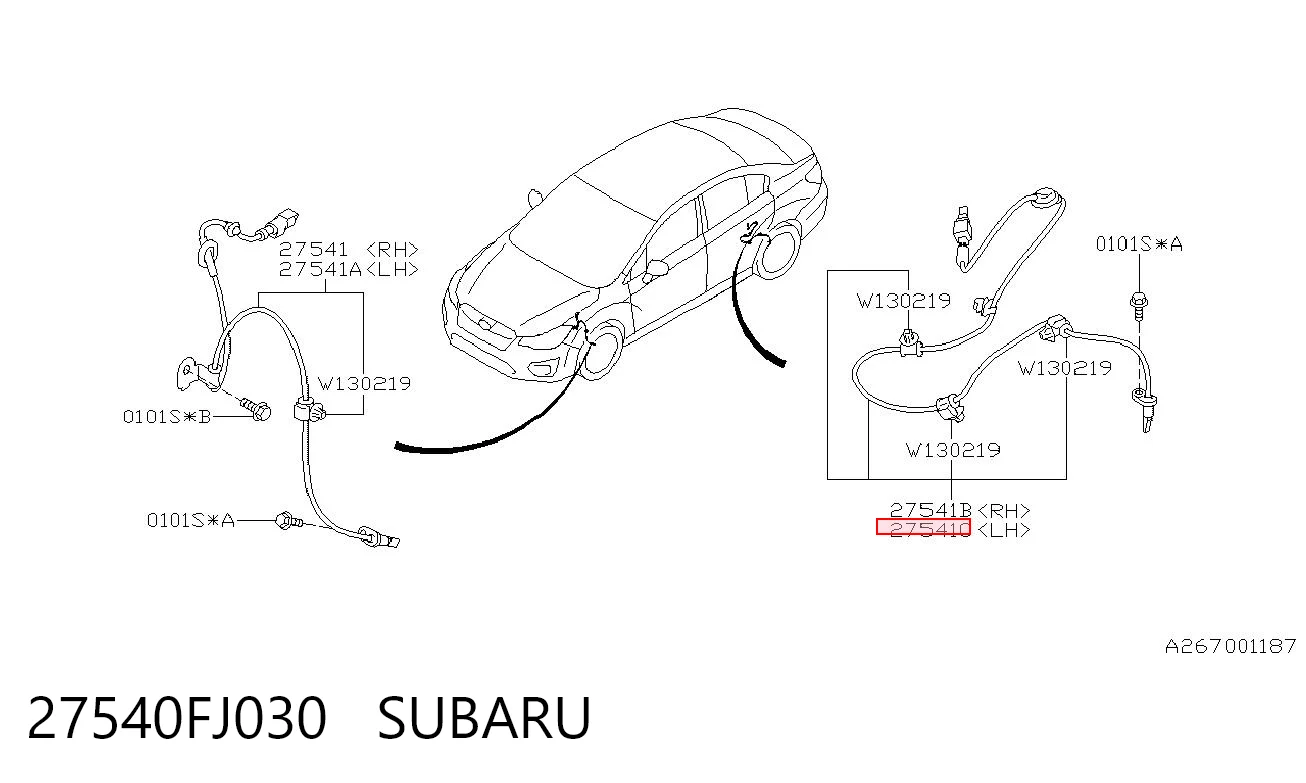 27540FJ030 Subaru Датчик ABS задній лівий