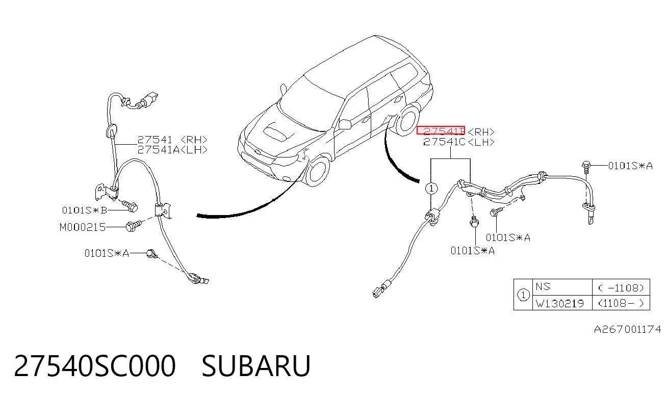27540SC000 Subaru Датчик АБС (ABS) задній правий