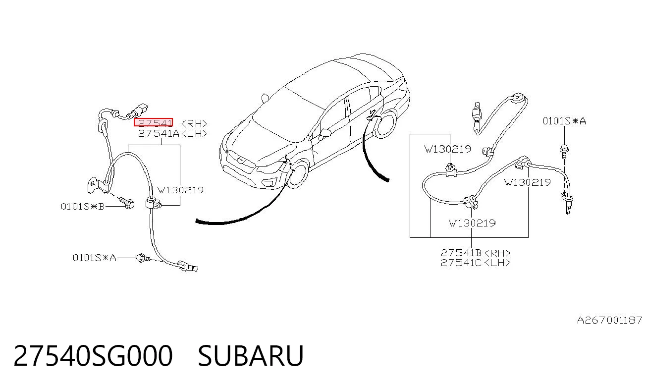 27540SG000 Subaru Датчик АБС (ABC) передній, правий