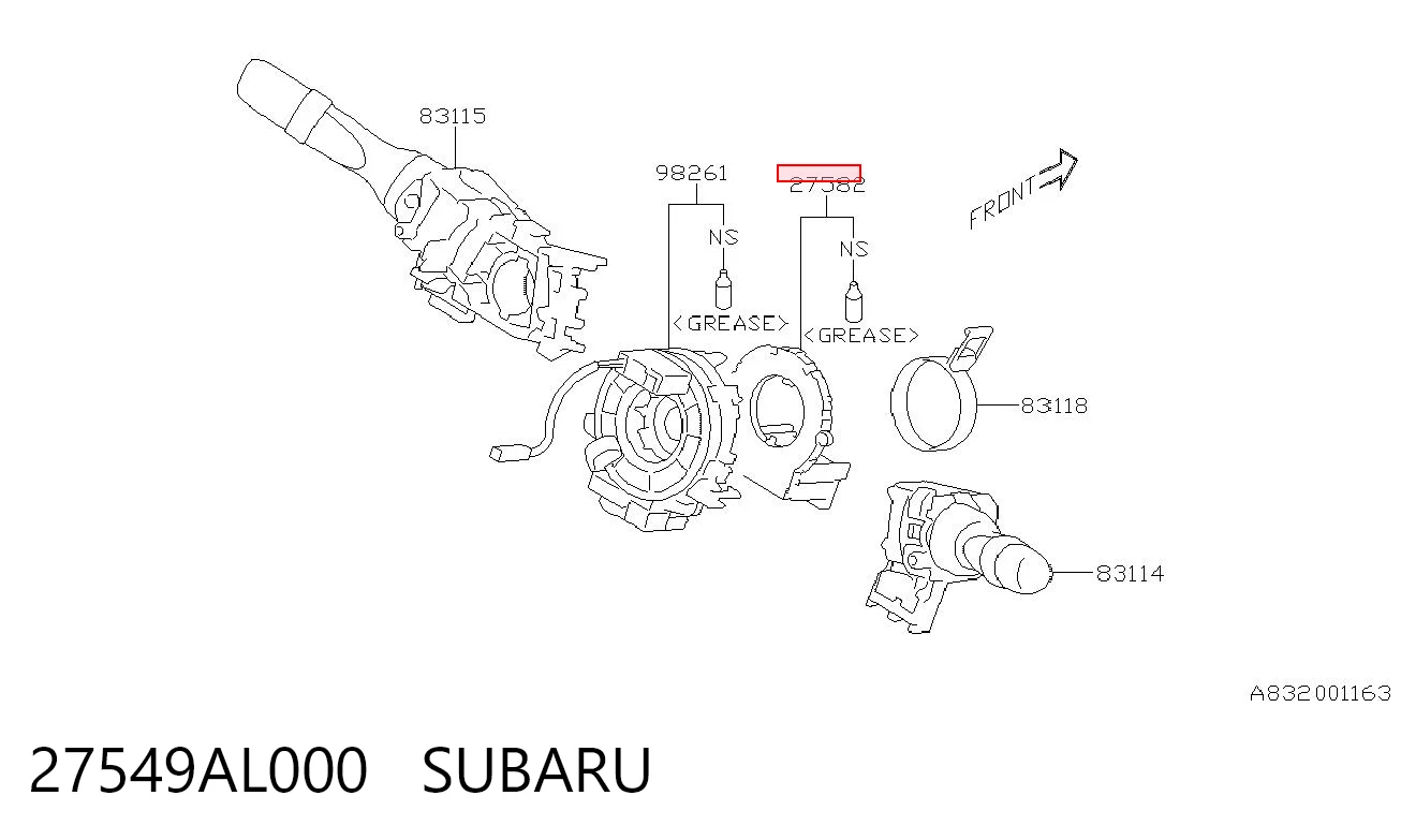 27549AL000 Subaru Датчик керма